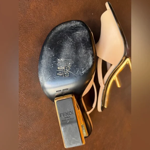 ⚡️Fendi⚡️First Vitello 95mm F-Heel Slide Sandals - Picture 7 of 10